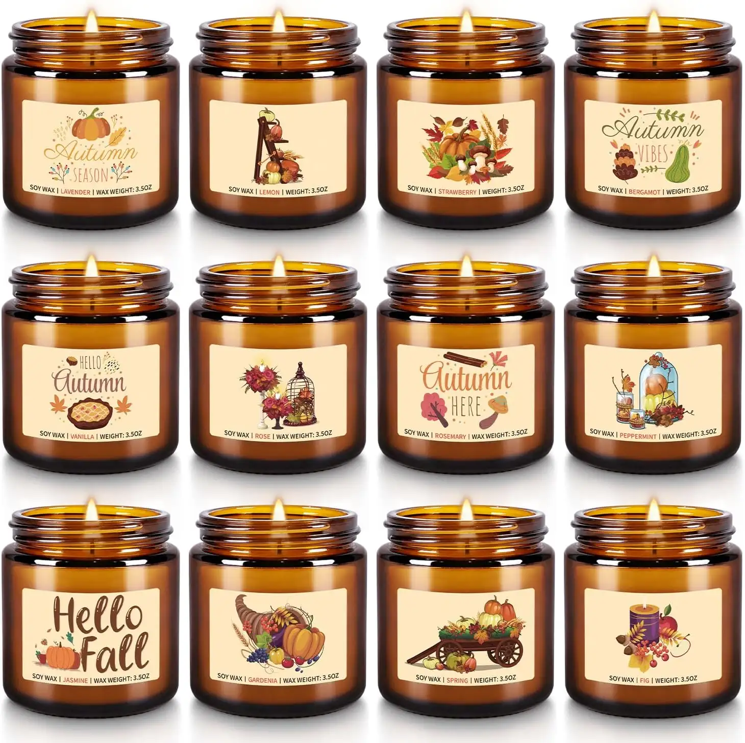 Cozy Autumn Scented Candle Set