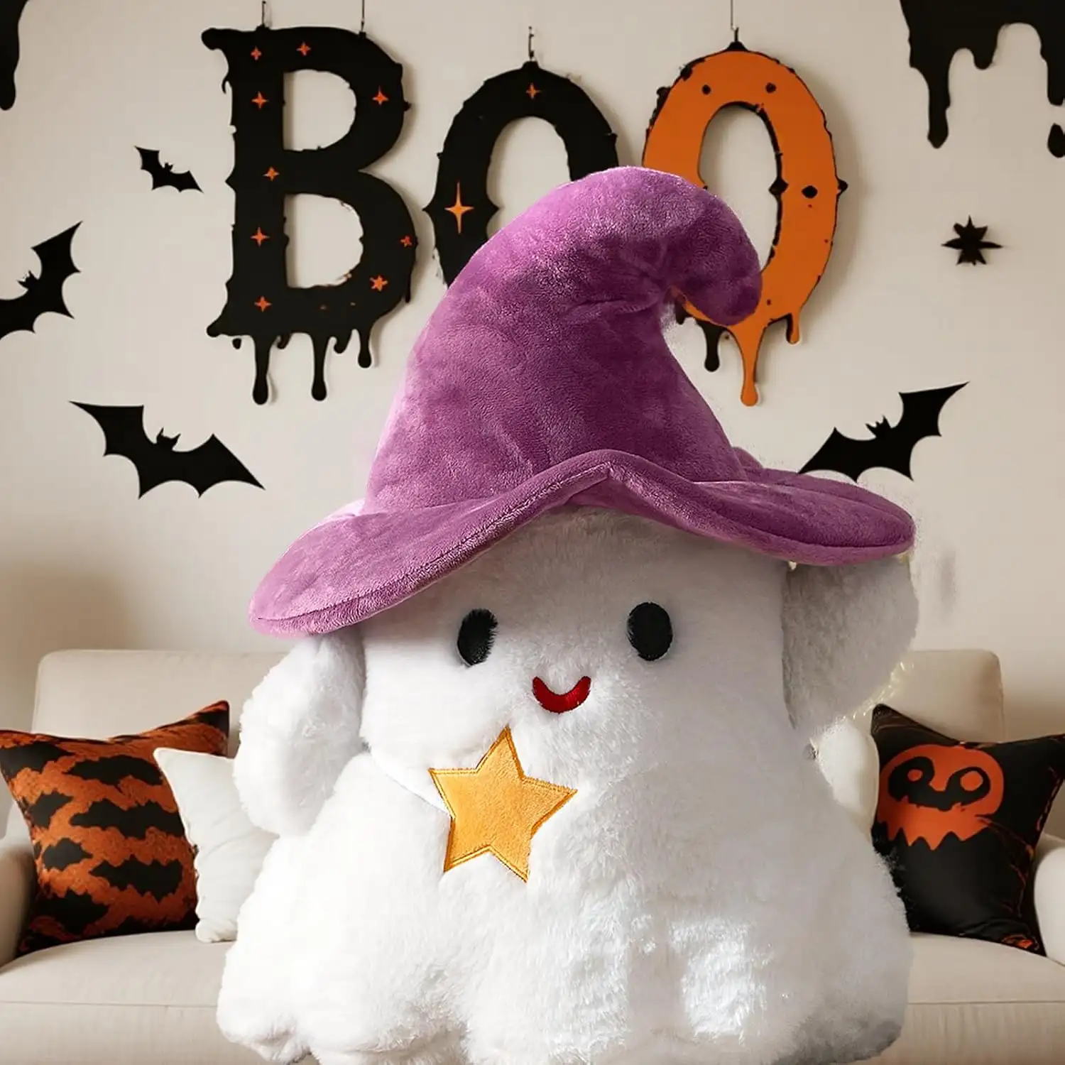 Cozy Ghost Shaped Throw Pillows