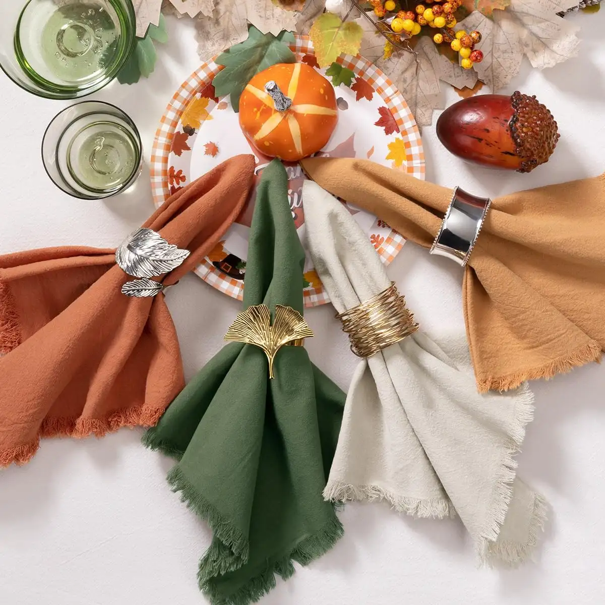 Elegant Fall Table Napkin Set
