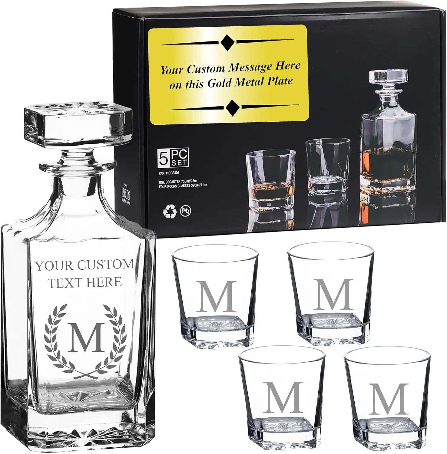 Personalized Whiskey Glass Set
