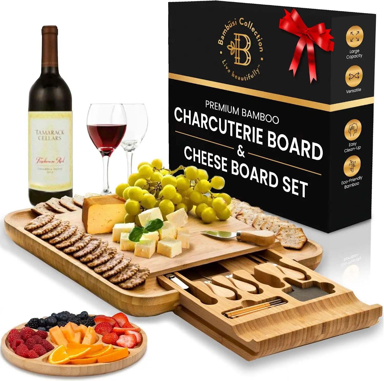 Rustic Wooden Charcuterie Serving Board