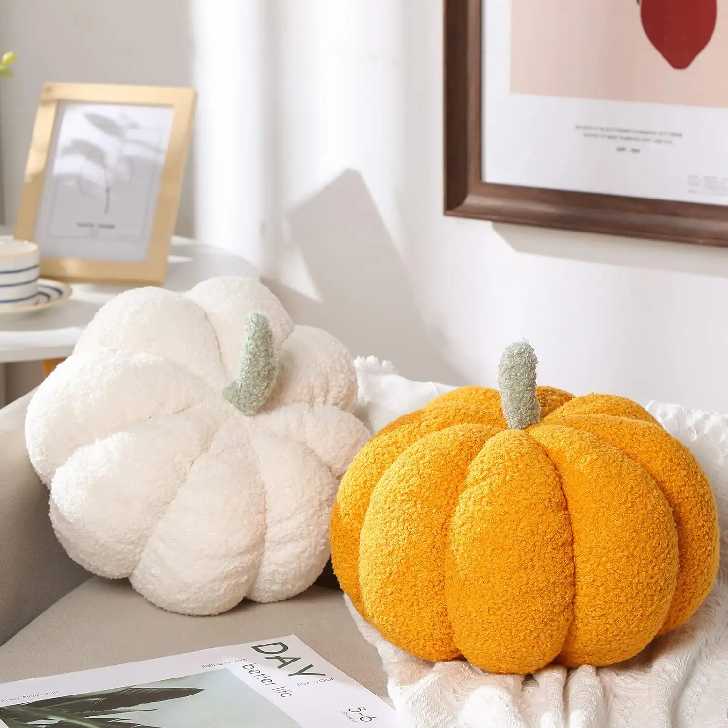 Velvet Pumpkin Accent Cushions