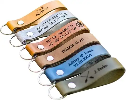 Personalized Leather Keychain Gift